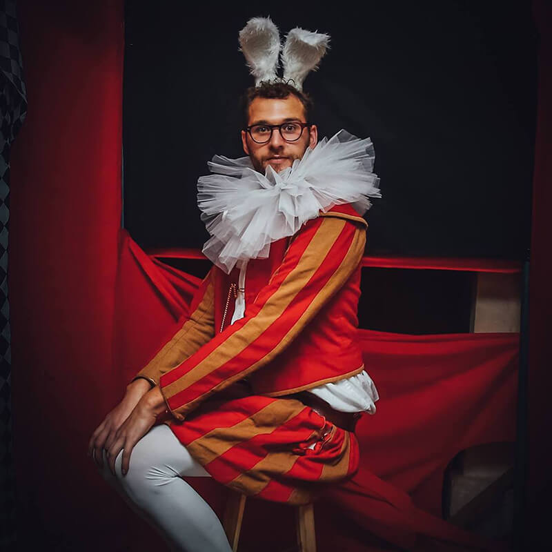 Dan Pudsey dressed as the March hare
